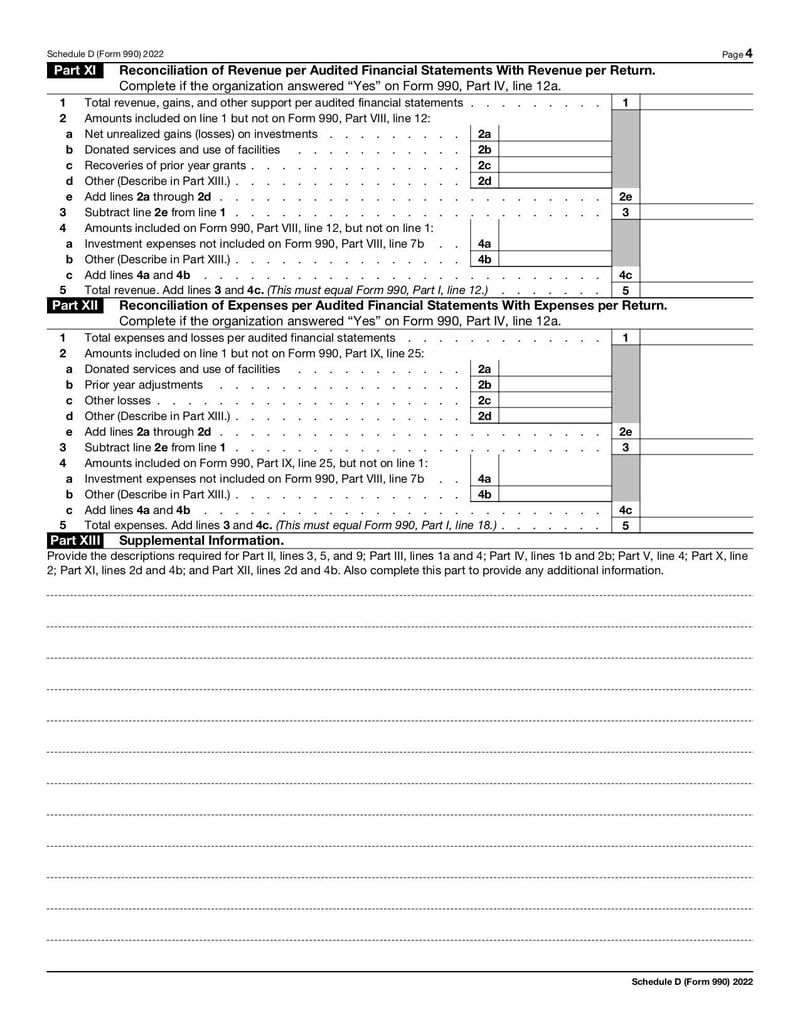 Large thumbnail of Schedule D (Form 990) - Oct 2022