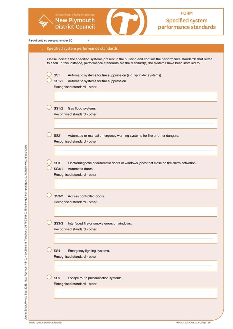 Large thumbnail of Specified System Performance Standards App Bca 023 F V4 - Feb 2022