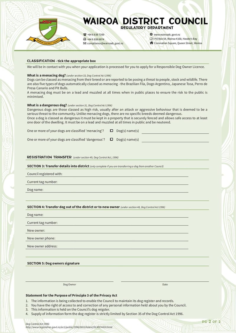 Large thumbnail of Application to Register a Dog - Apr 2022