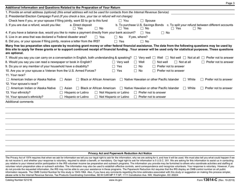 Large thumbnail of Form 13614-C - Oct 2019