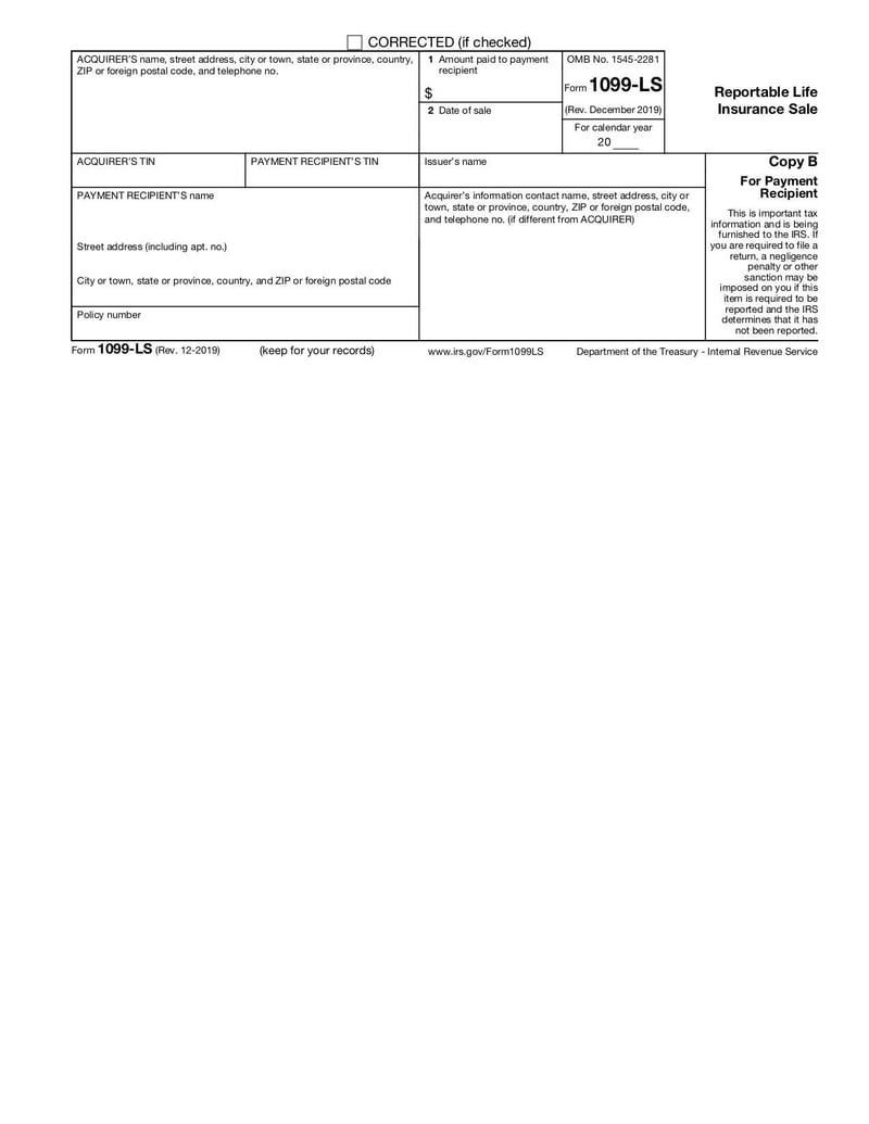Large thumbnail of Form 1099-LS - Dec 2019