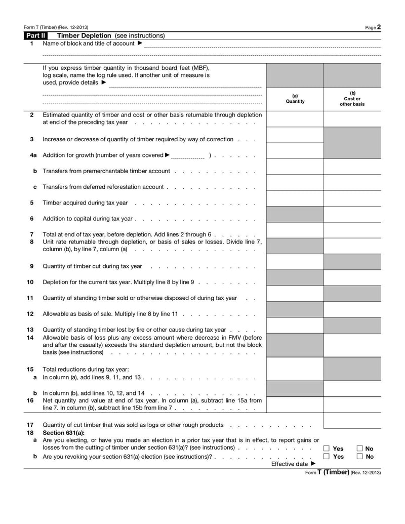 Large thumbnail of Form T (Timber) - Dec 2013