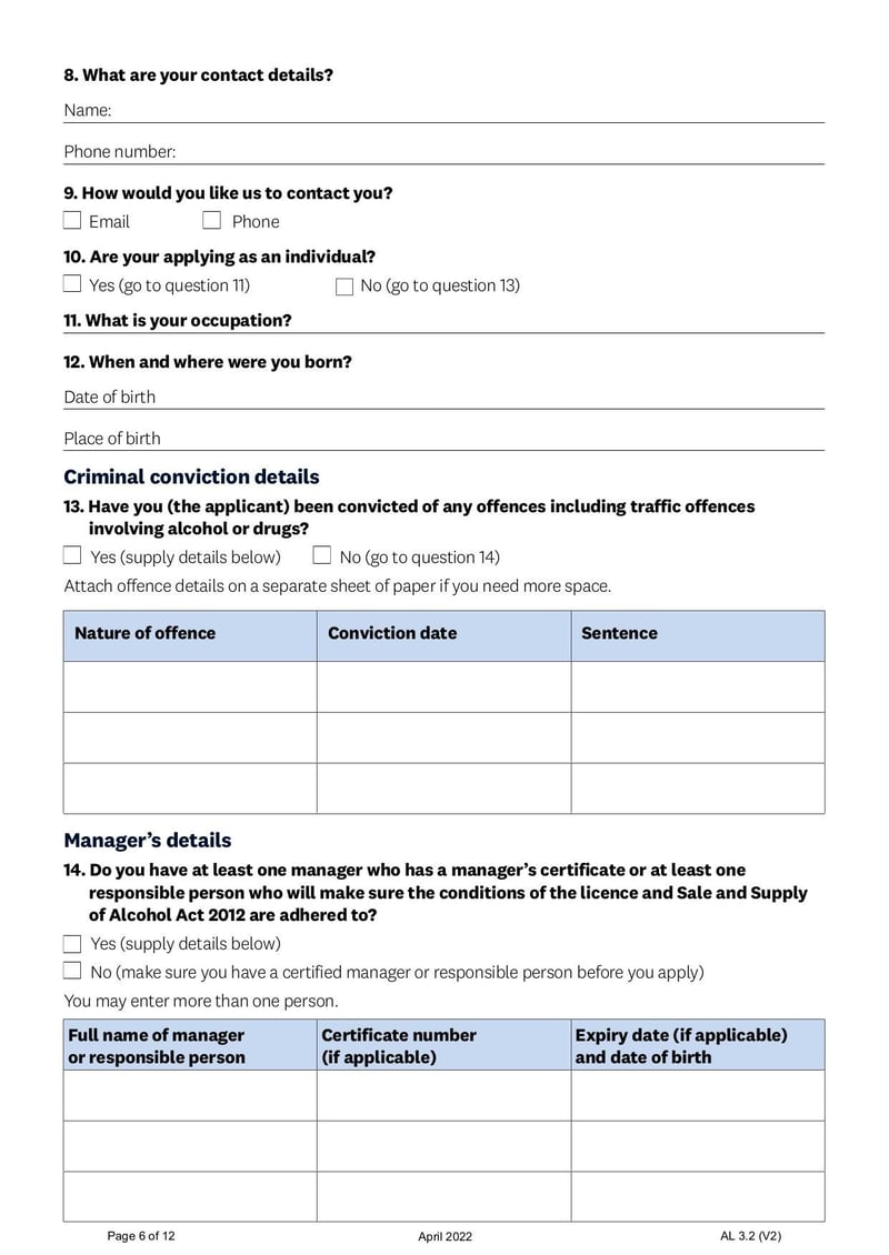 Large thumbnail of Alcohol Special Licence Application Form - Apr 2022