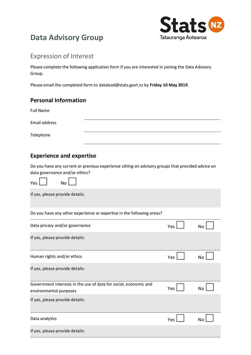 Large thumbnail of Advisory Group Expression of Interest Application Form - Mar 2019