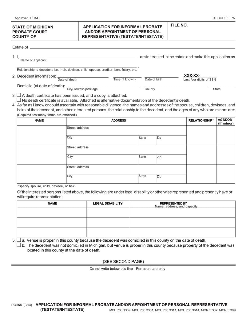 Large thumbnail of Form PC 558 - Dec 2014