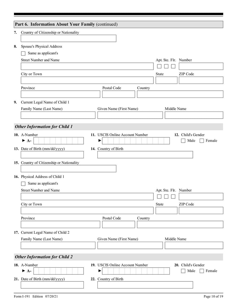 Large thumbnail of Form I-191 - Jul 2021
