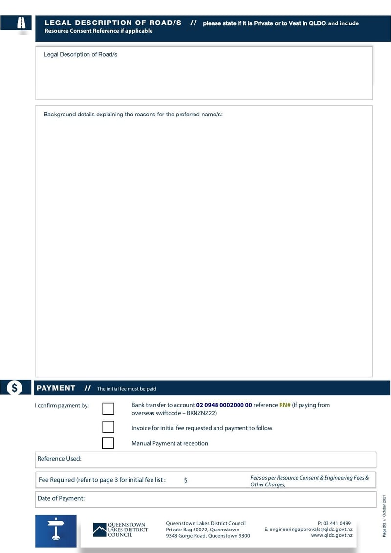 Thumbnail of Road Naming Application Form - Oct 2021 - page 1