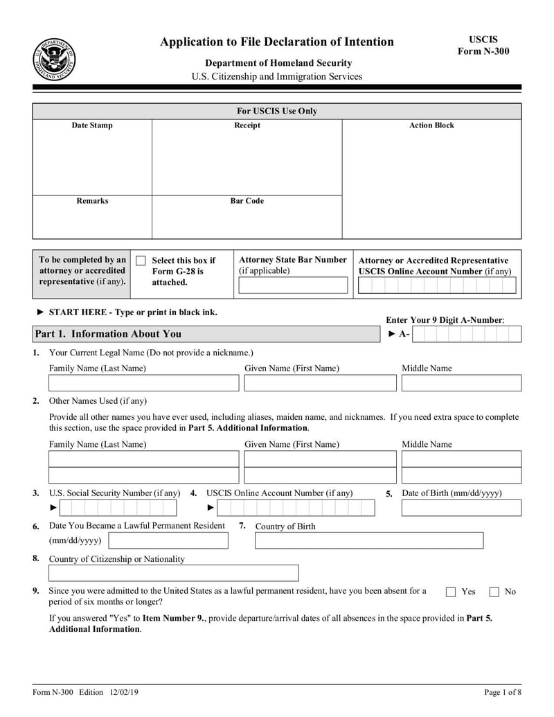 Large thumbnail of Form N-300 - Dec 2019