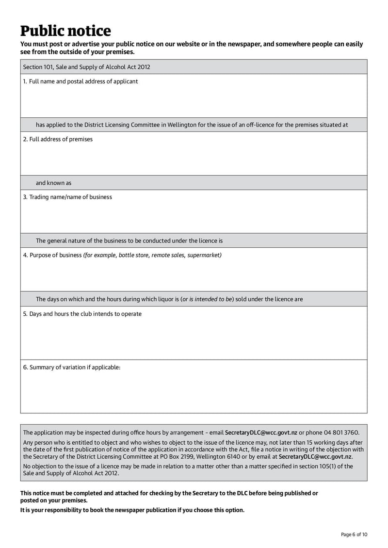 Large thumbnail of Application for Renewal and/or Variation of an Off-Licence - Sep 2021