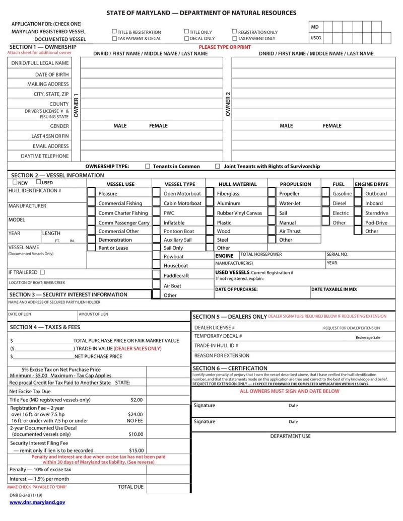 Large thumbnail of Form DNR B-240 (2019)