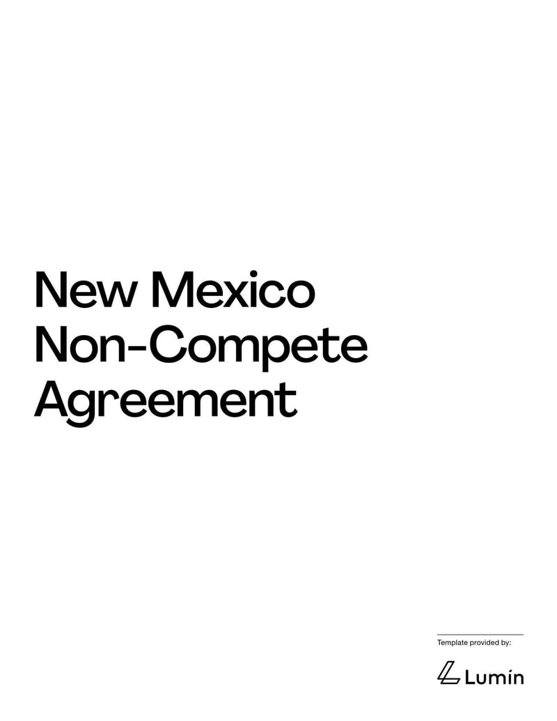 Non-Compete Agreement Mexico template detailing legal terms for post-employment competition