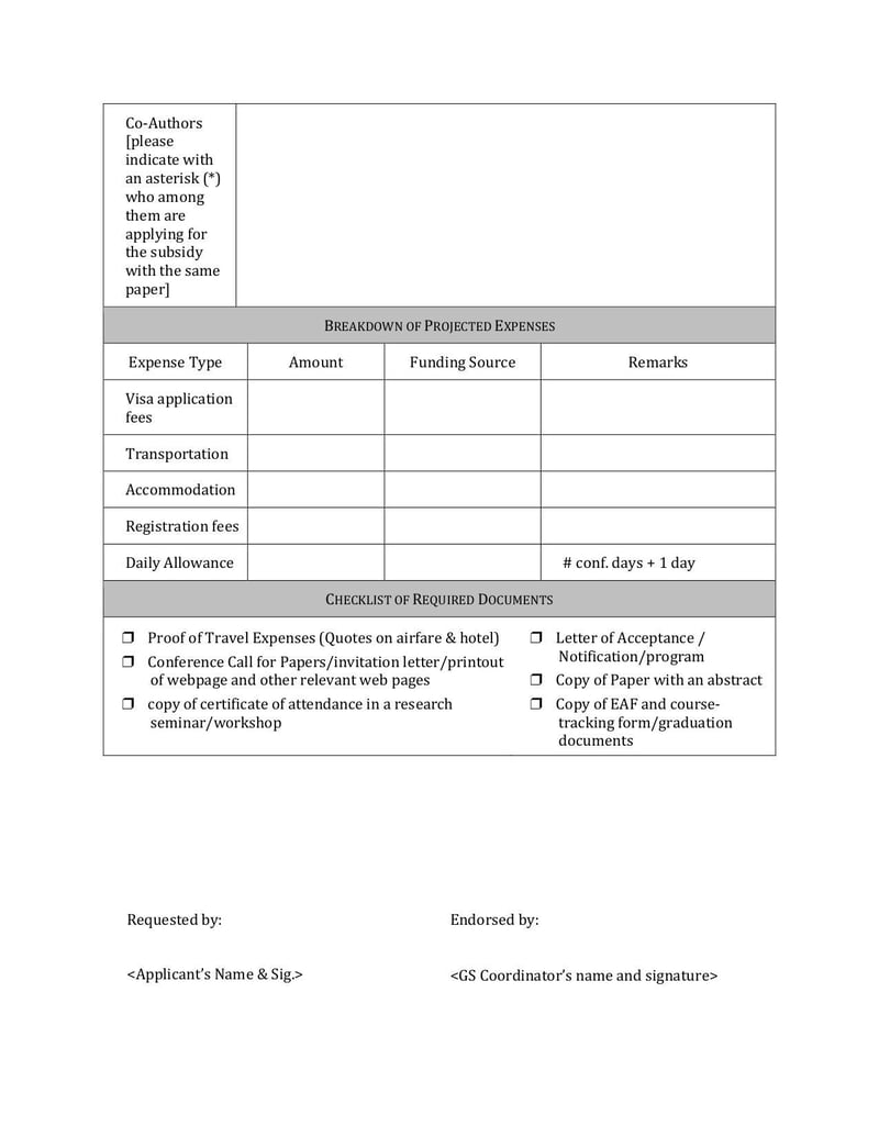 Large thumbnail of Conference Subsidy Application Form - Feb 2018