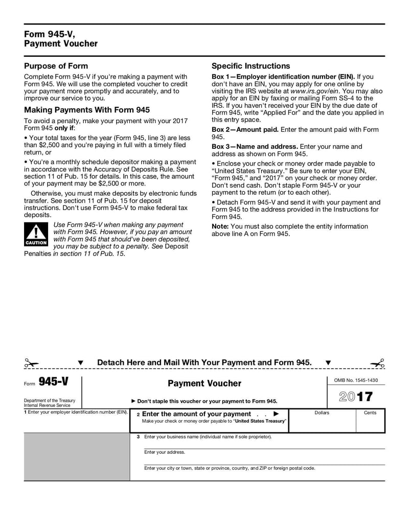 Large thumbnail of Form 945 - Jan 2017
