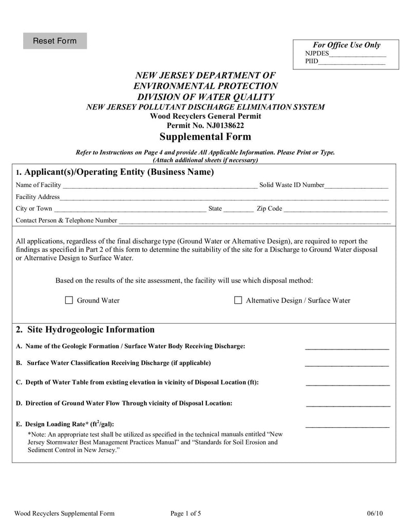 Large thumbnail of Wood Recyclers Supplemental Form - Jun 2010