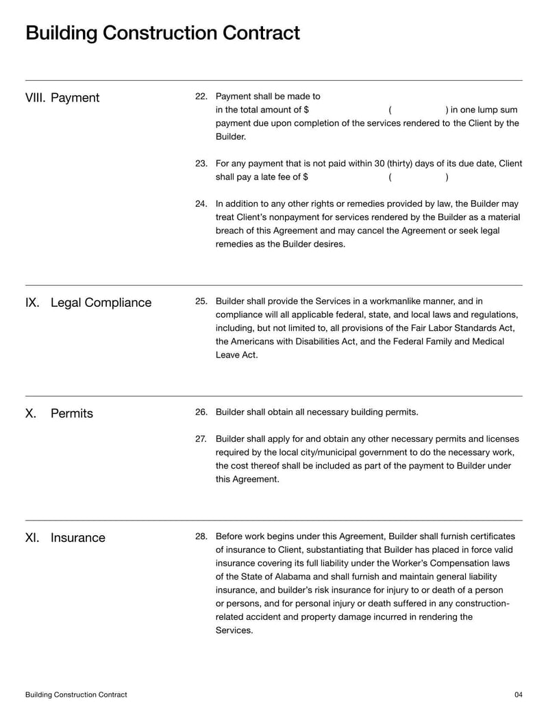 Large thumbnail of Building Contract Template