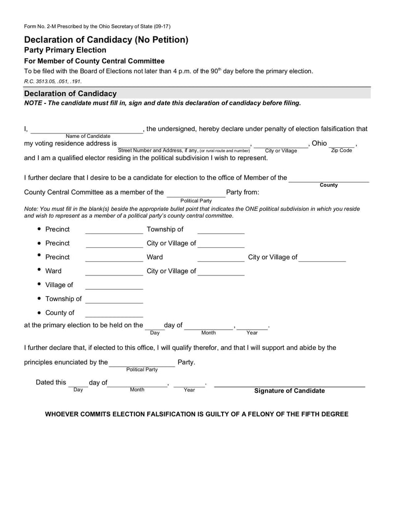 Large thumbnail of Form No. 2-M - Sep 2017