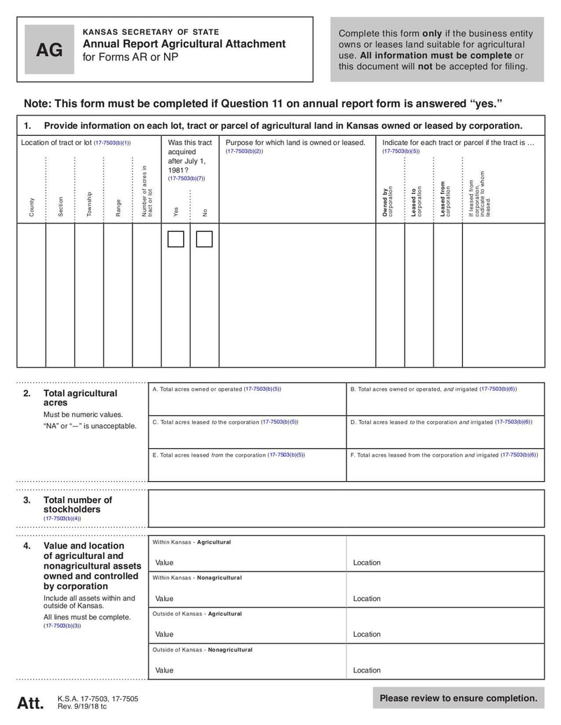 Large thumbnail of Annual Report Not-for-Profit Corporation (Form K.S.A. 17-7504) - Oct 2018