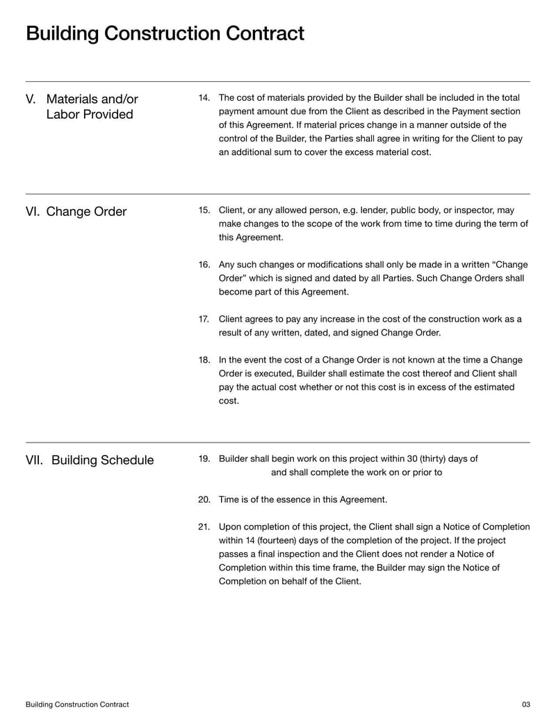 Large thumbnail of Building Contract Template
