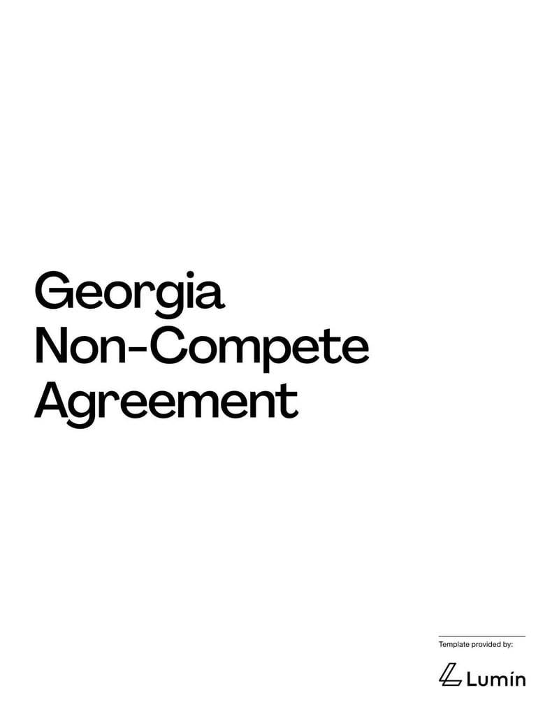Non-Compete Agreement Georgia for detailing employment restrictions on competitive work within the state’s legal limits