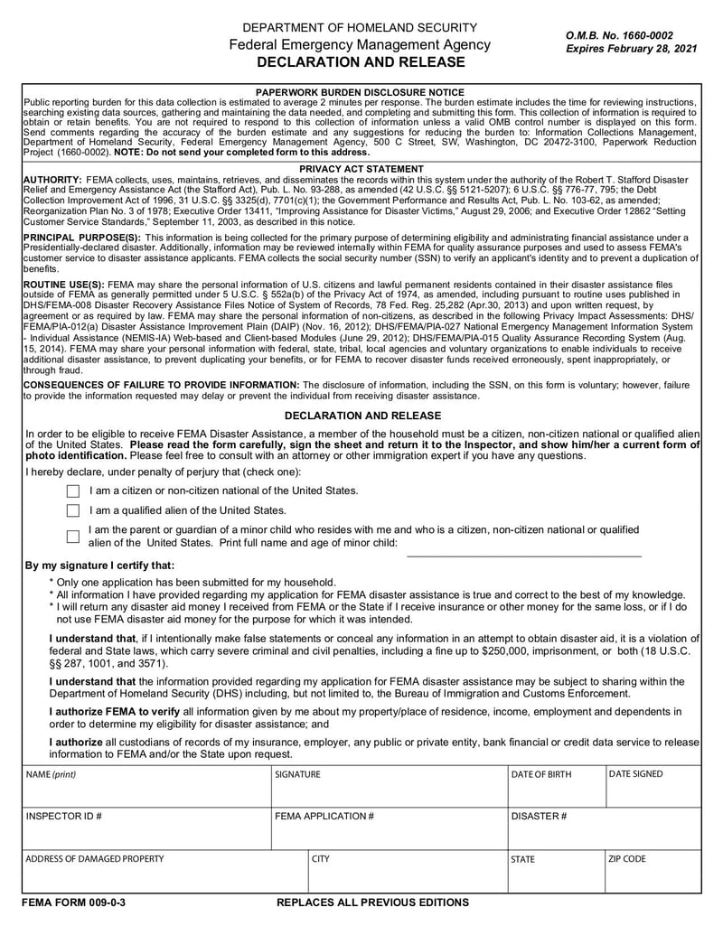 Large thumbnail of FEMA Form 009-0-3 - Mar 2018