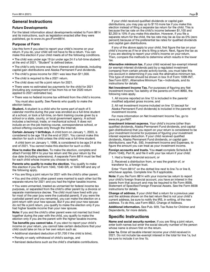 Large thumbnail of Form 8814 - Nov 2021