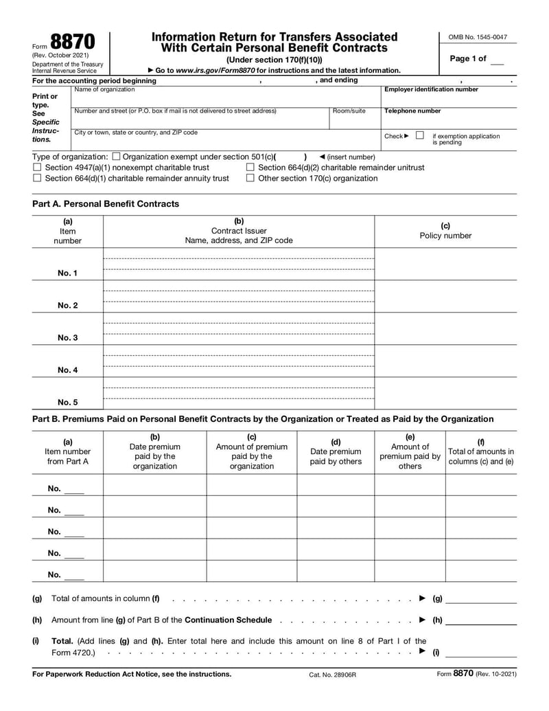 Large thumbnail of Form 8870 - Oct 2021