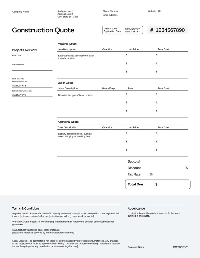 Large thumbnail of Construction Quote