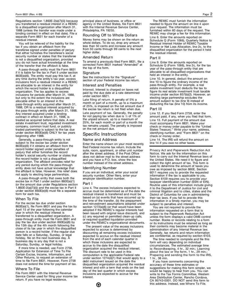 Large thumbnail of Form 8831 - Apr 1999