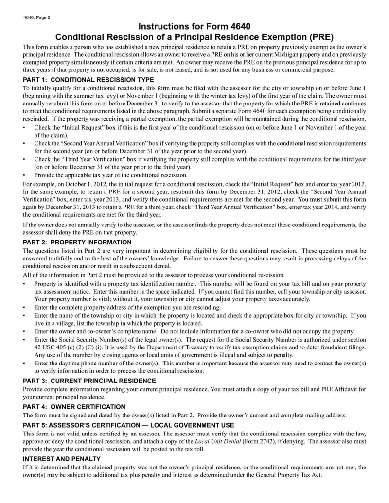 Large thumbnail of MDOT Form 4640
