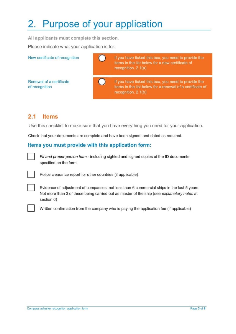 Large thumbnail of Compass Adjuster Application Form - Aug 2020