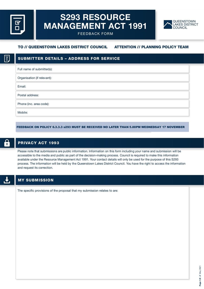Large thumbnail of Policy 6333 S293 Resource Management Act Submission Form - May 2021