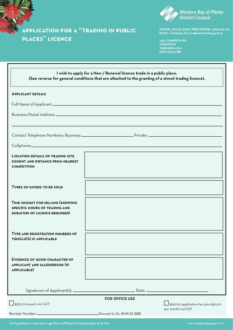 Large thumbnail of Application for a Trading in Public Places Licence - Jul 2021