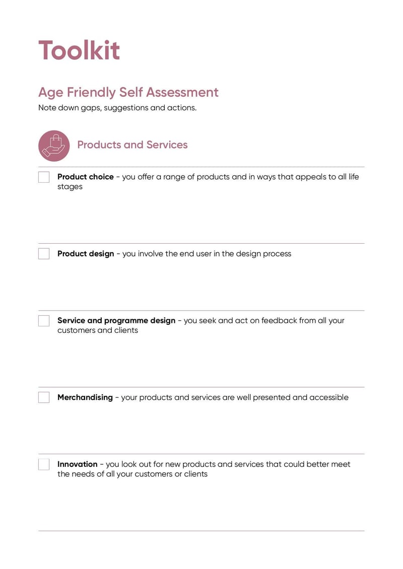 Thumbnail of Becoming an Age Friendly Business Self Assessment Toolkit - Sep 2021 - page 4