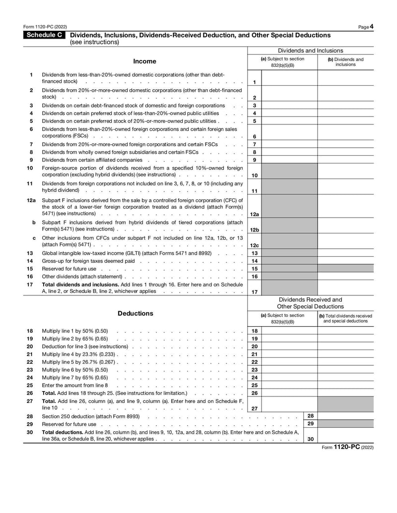 Large thumbnail of Form 1120-PC - Jan 2022