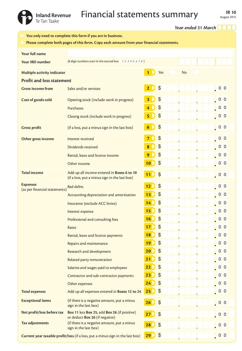 Large thumbnail of Form IR10 - Sep 2015