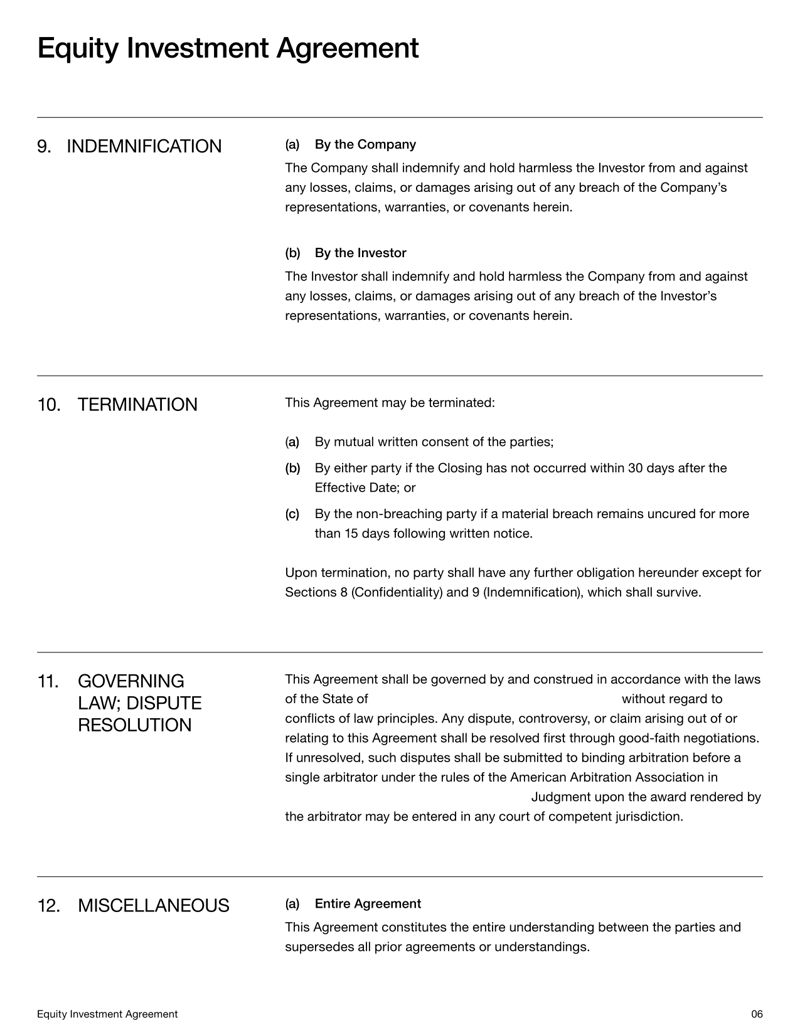 Equity Investment Agreement covering investor rights, share issuance and payment terms