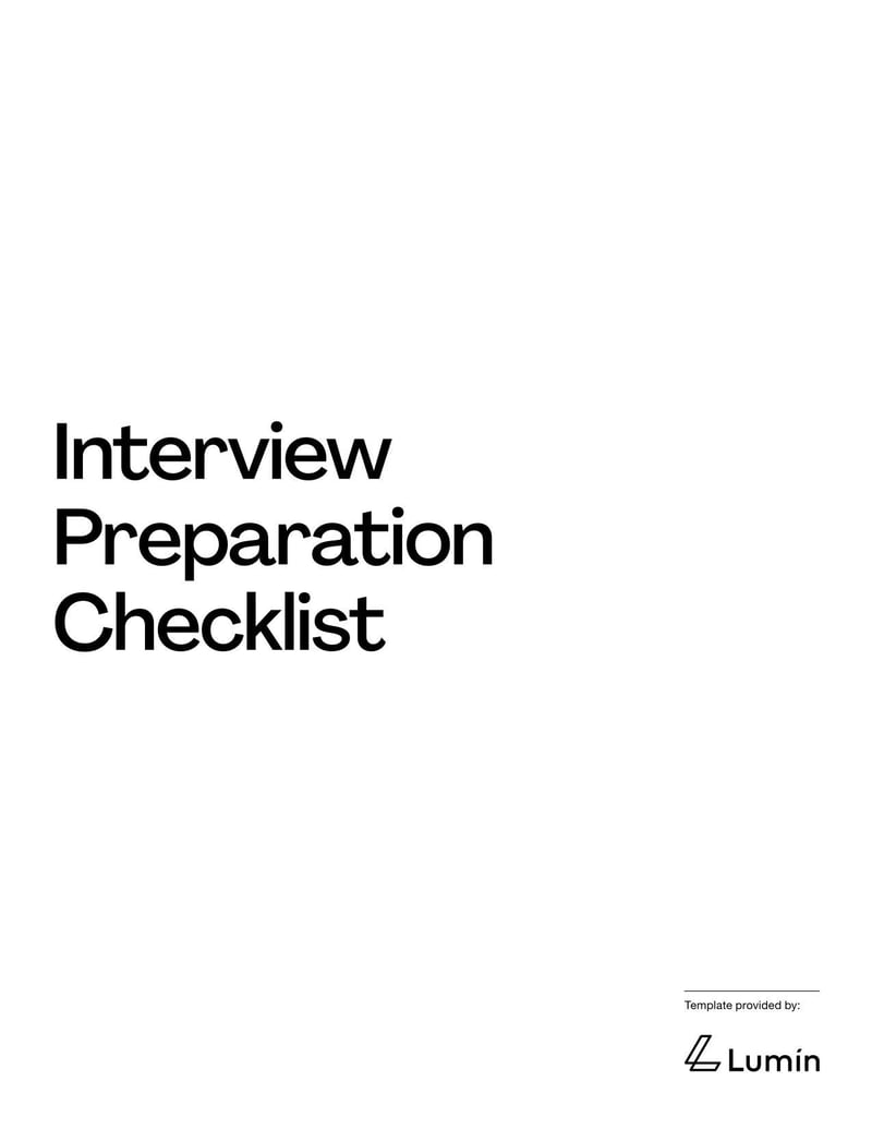 Interview Preparation Checklist for helping candidates get ready for upcoming job interviews