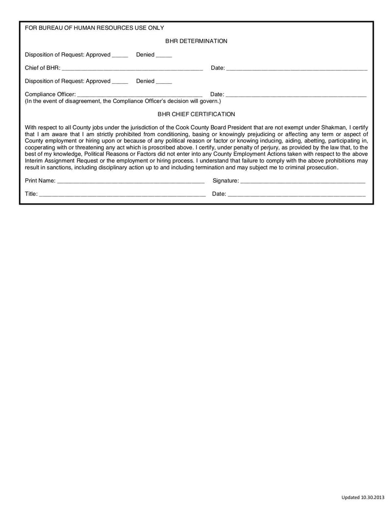 Large thumbnail of Interim Assignment Request Form - Jan 2016