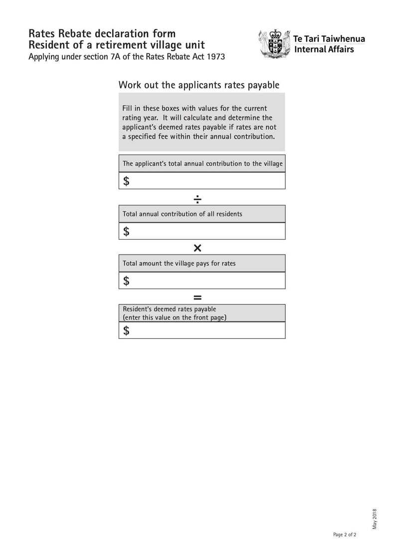 Large thumbnail of Rates Rebate Declaration Certificate - May 2018