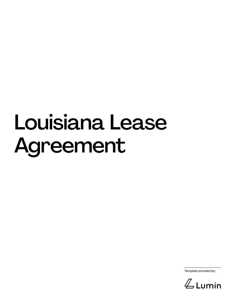 Large thumbnail of Louisiana Lease Agreement Template