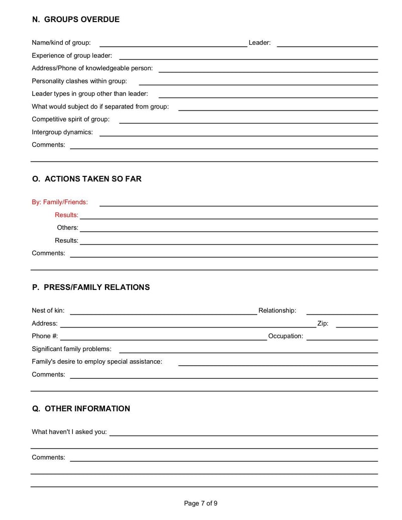Large thumbnail of Lost Person Questionnaire - Nov 2014