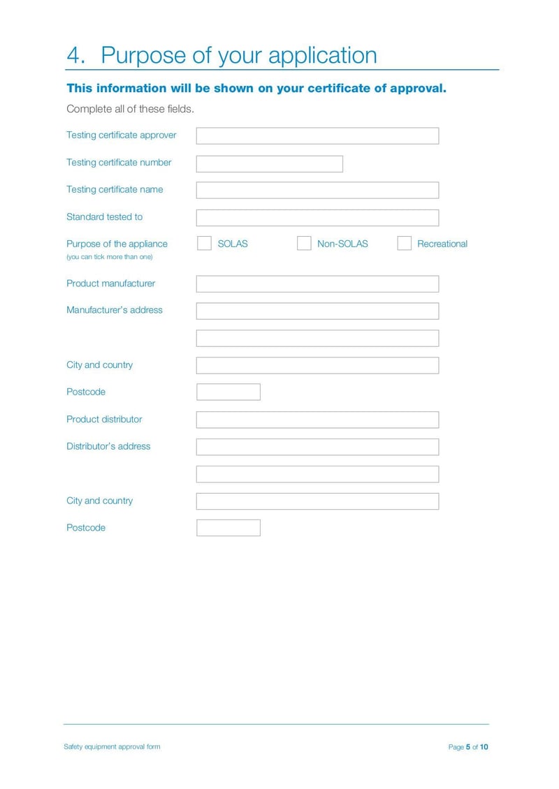 Large thumbnail of Safety Equipment Approval Form - Jul 2019