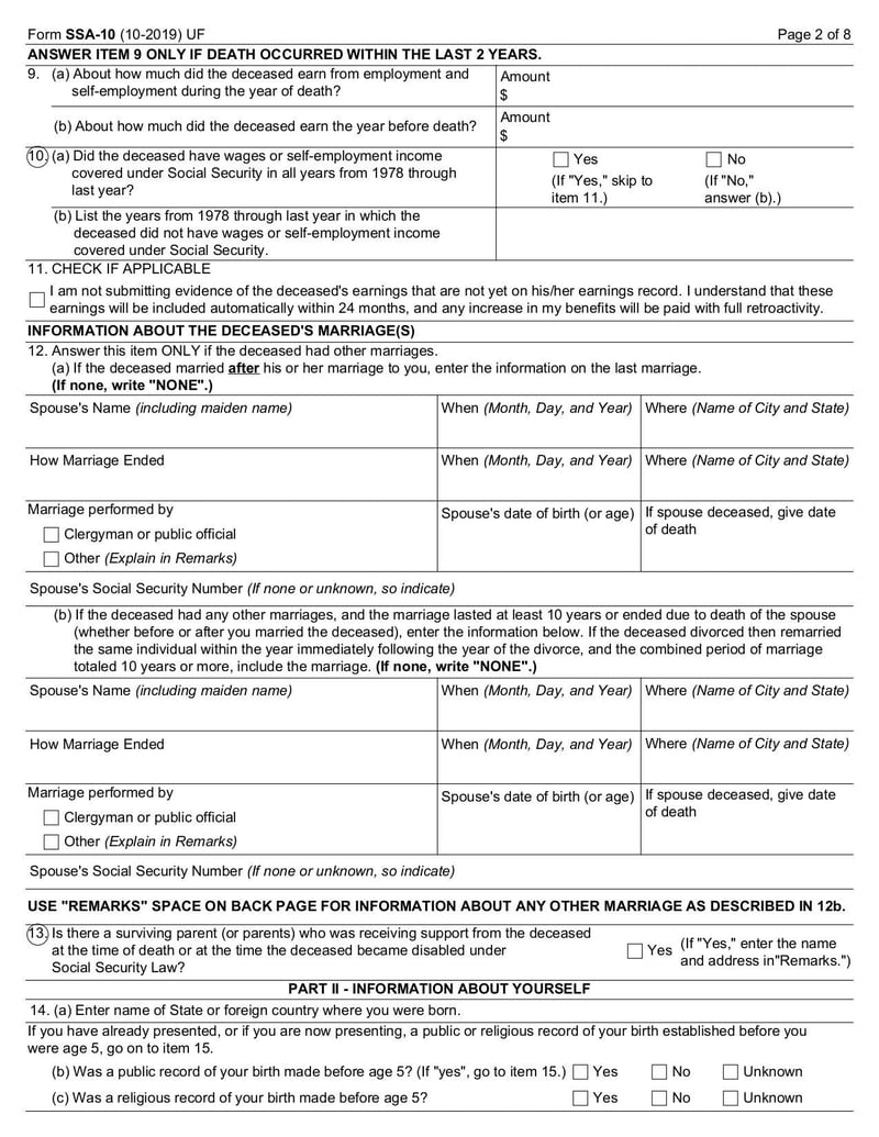 Large thumbnail of Application for a Social Security Card | Form SSA-10 - Oct 2019