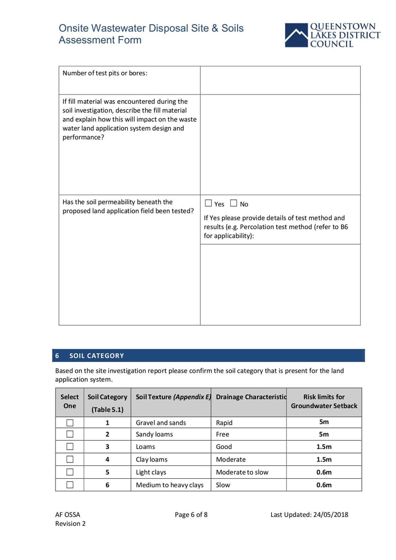 Large thumbnail of AF Ossa Onsite Watewater Disposal Site Soils Assessment Form Rev 2 - May 2018