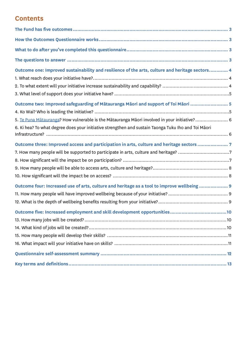 Large thumbnail of Cultural Sector Regeneration Fund Outcomes Questionnaire - Jul 2022