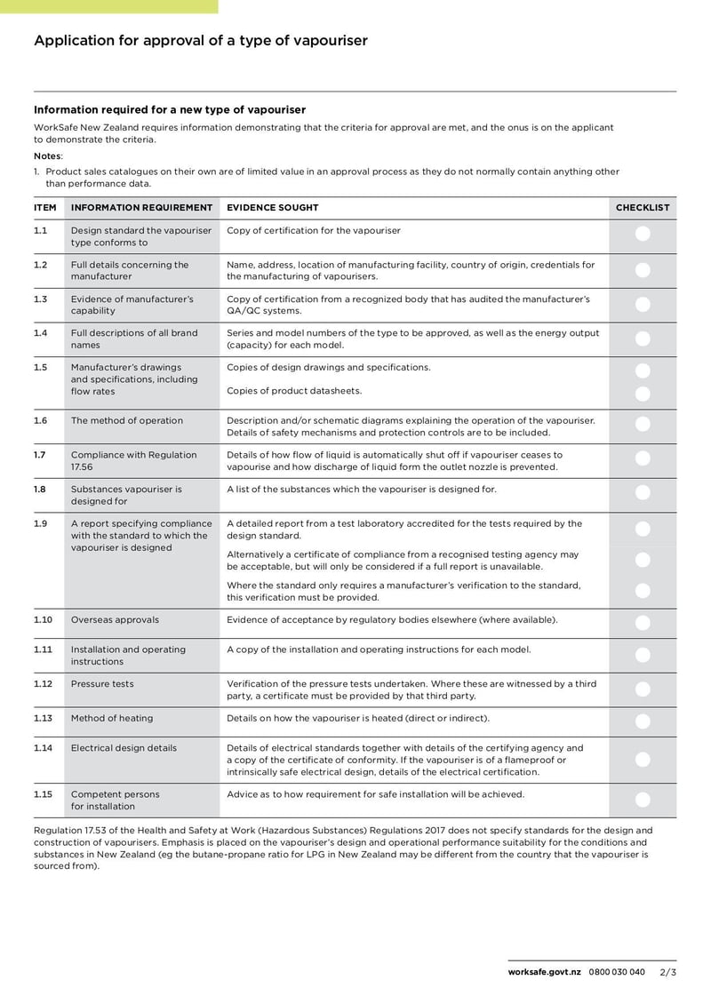 Large thumbnail of Application for Approval of a Type of Vapouriser - Sep 2019