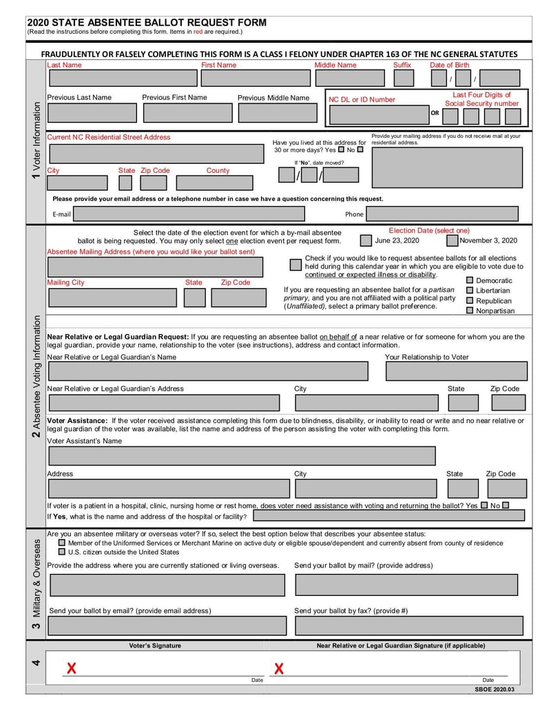 Large thumbnail of Information About The 2020 Absentee Request Form - Apr 2020