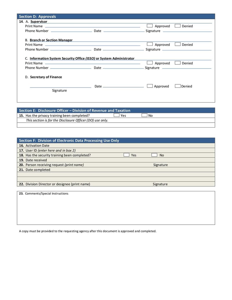 Large thumbnail of User Access Request Form RevTax - Jun 2020