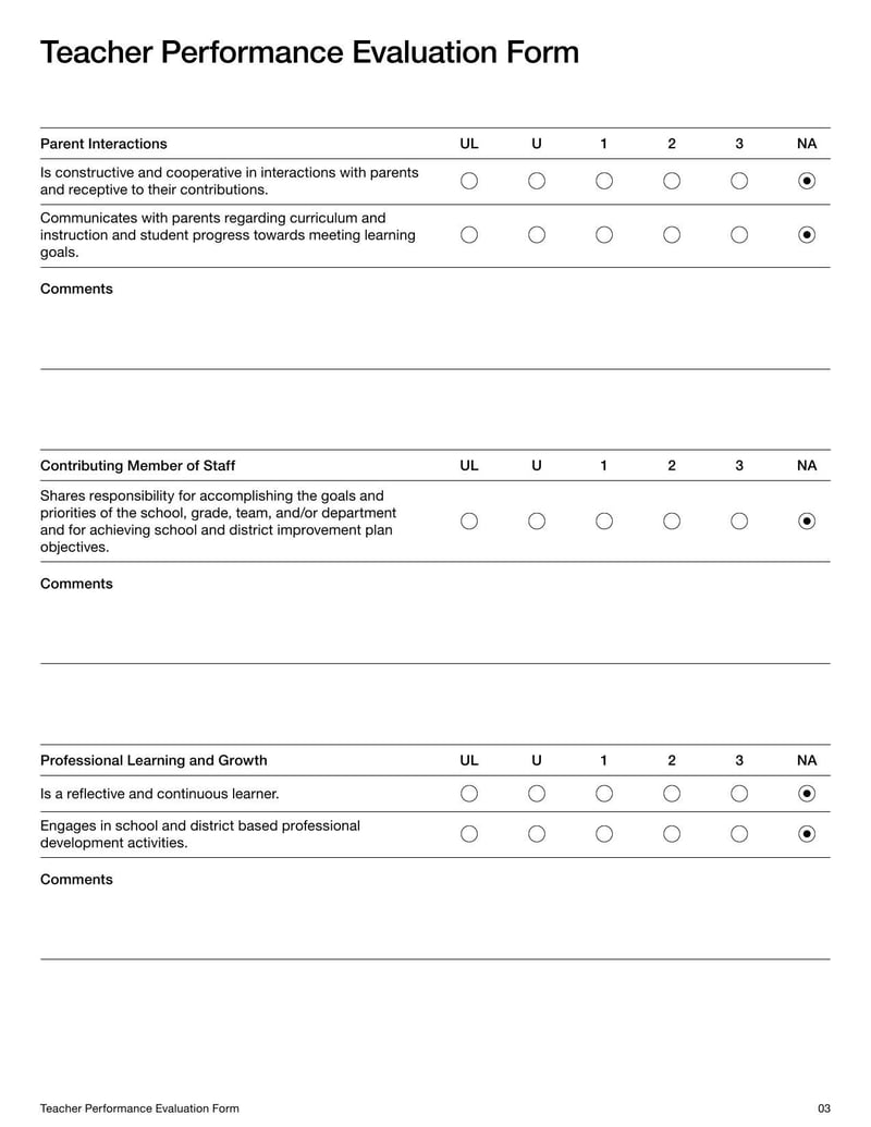 Large thumbnail of Teacher Performance Evaluation Template