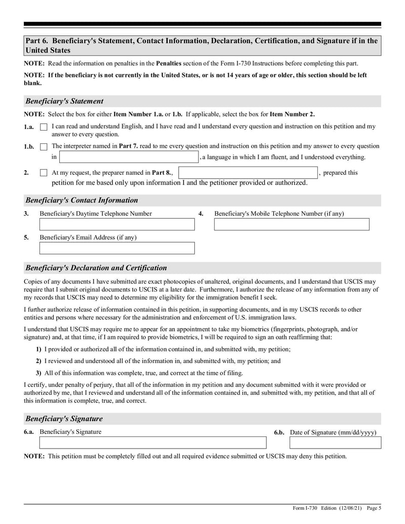 Large thumbnail of Form I-730 - Aug 2021